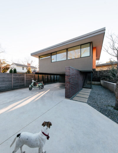 Contemporary home exterior driveway